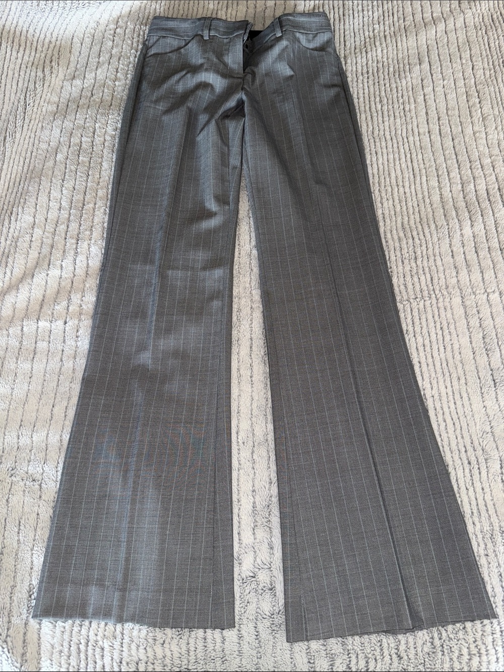 Express Gray Pinstripe Wide-Leg Dress Pants
